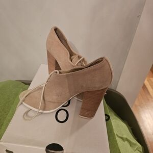 Aldo Beige Suede Block Heels